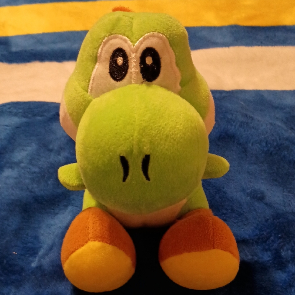 Nintendo Green and Orange Dinosaur Plush Yoshi used Clean